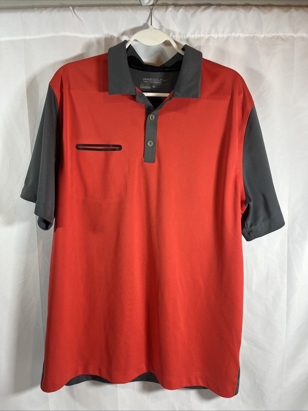 Nike Golf Polo Shirt Mens Large Dri-FIT Performance Stretch Red